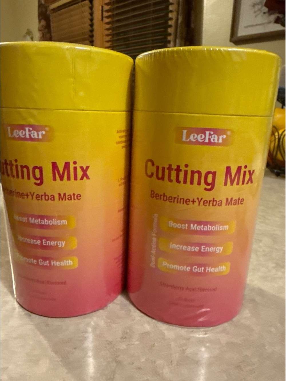 2 LeeFar Cutting Mix Berberine + Yerba Mate Strawberry Acai Flavor - 60 Sticks
